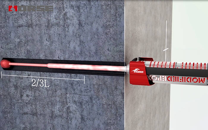 Inject the chemical anchoring adhesive